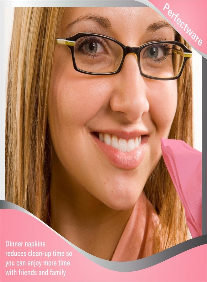 بيرفيكت وير منديل عشاء بيرفكت وير ذو طبقتين، وردي اللون - 100 منديل عشاء ورقي، طبقتين وردي اللون، ارتفاع 0.1 بوصة، عرض 4.5 بوصة، طول 7.5 بوصة (عبوة من 100 منديل) - Image 3